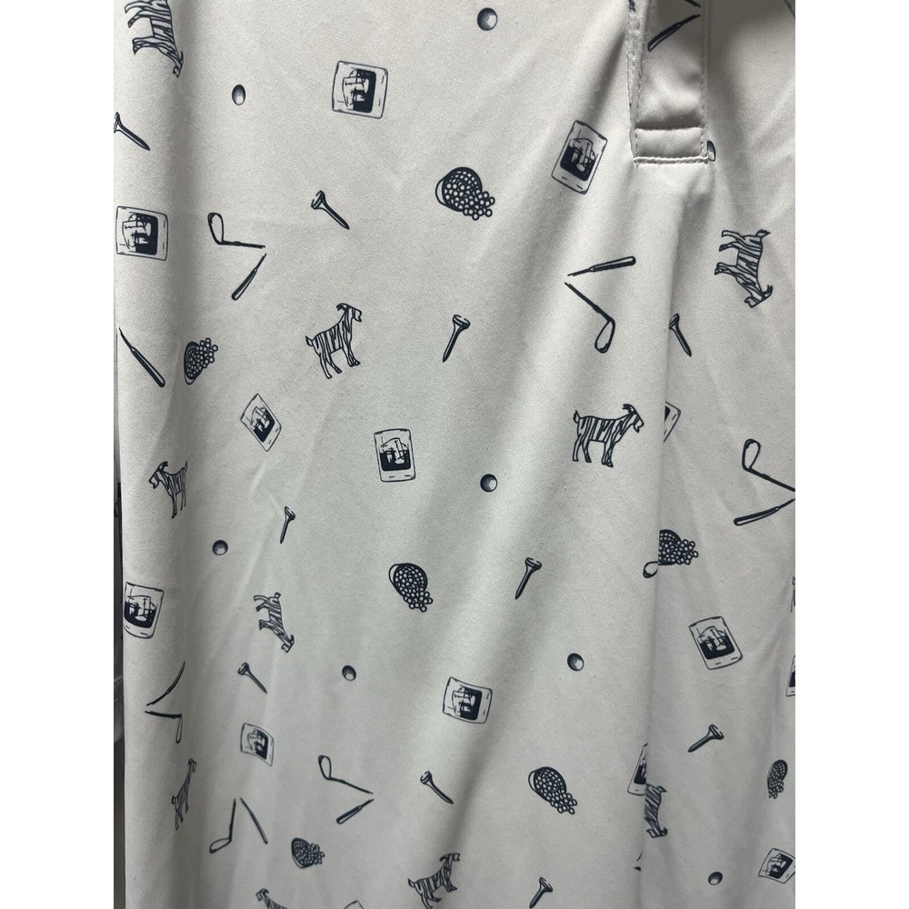 Swannies Shirt Mens Size XL Polo Gray All Over Print Performance Stretch Golf - Picture 2 of 7